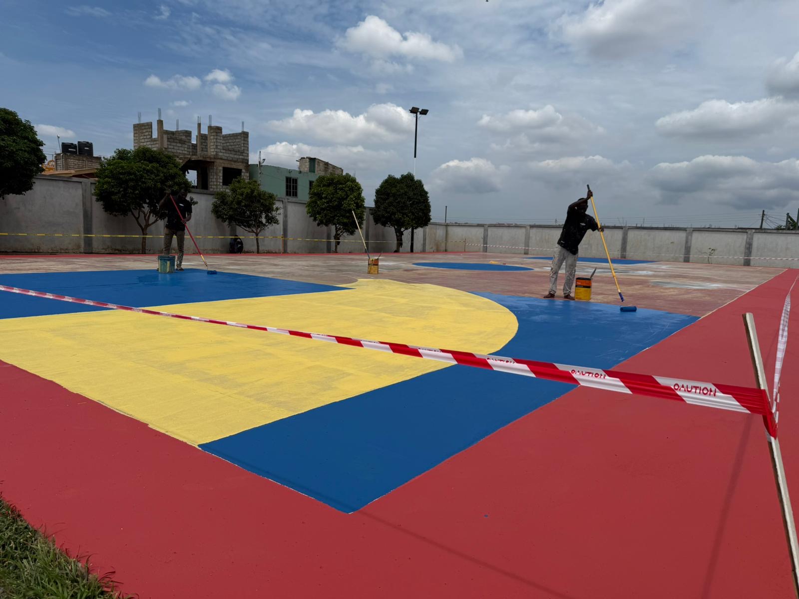 Court renovation, painting in progress